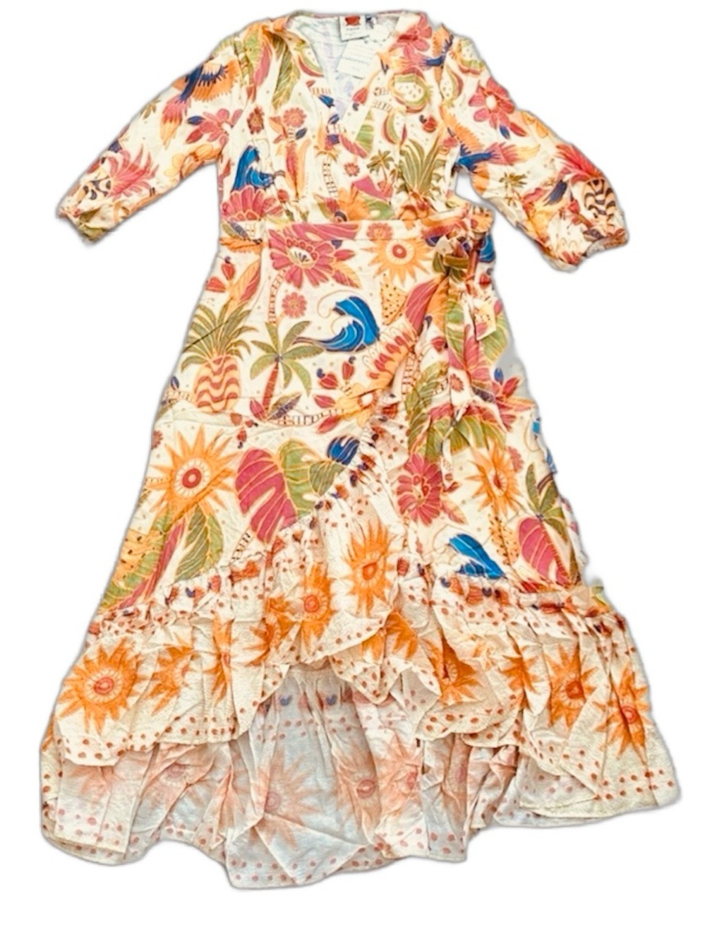 NWT Anthropologie Farm Rio Tropical Wrap Maxi Dress Large